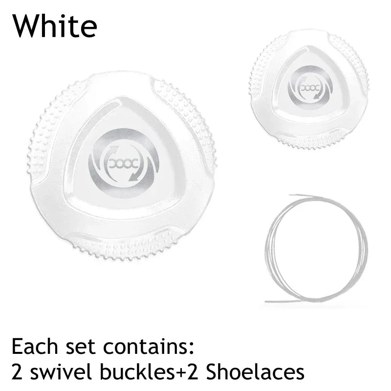 1 Pair Metal Wire Swivel Automatic Buckle Shoelaec No Tie Shoe Laces Quick Lock Shoestrings Women Man Shoelaces for Sneaker New