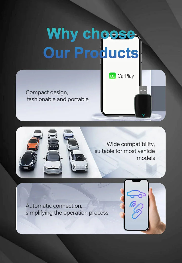 2025 NEW 2 In 1 Wireless Carplay AI Box Android Auto Plug And Play Applicable To Convert Original Car Wired Carplay To Wireless