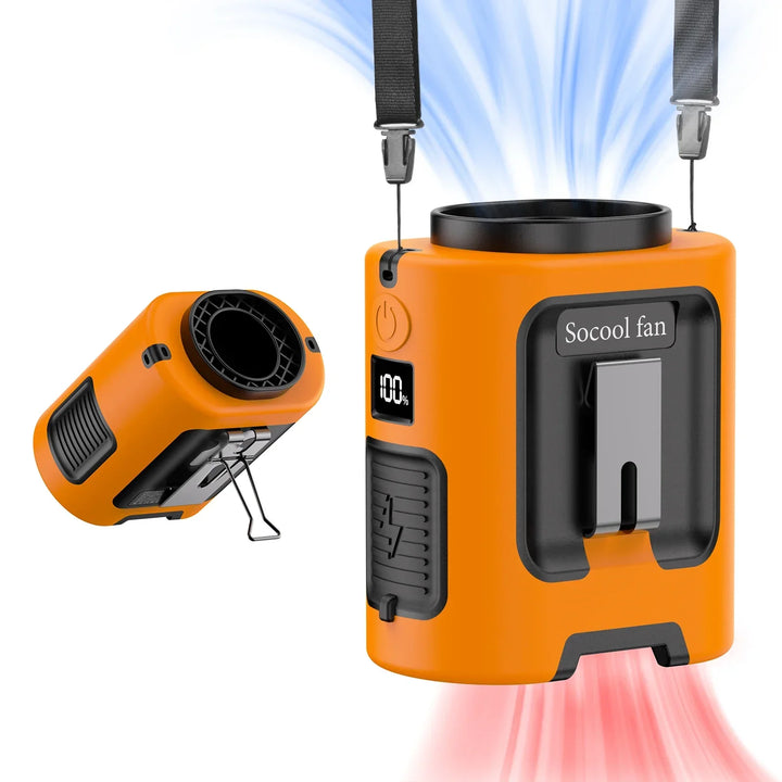 Socool Fan 5000mAh Portable Waist Fan Portable Hanging Neck with Power Bank 4 Speeds 13000RPM for Travel Courier Outdoor Working