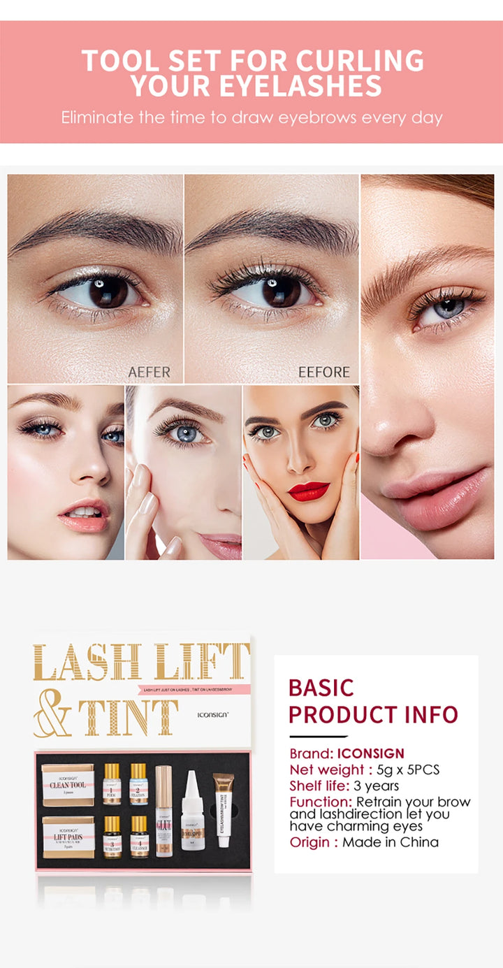 Dropshipping ICONSIGN Lash Lift Kit And Brow Dye Tint Kit Lifting Eyelashes Brow Lift Brow Dye Tint Lash Lifting Kit Eye Makeup