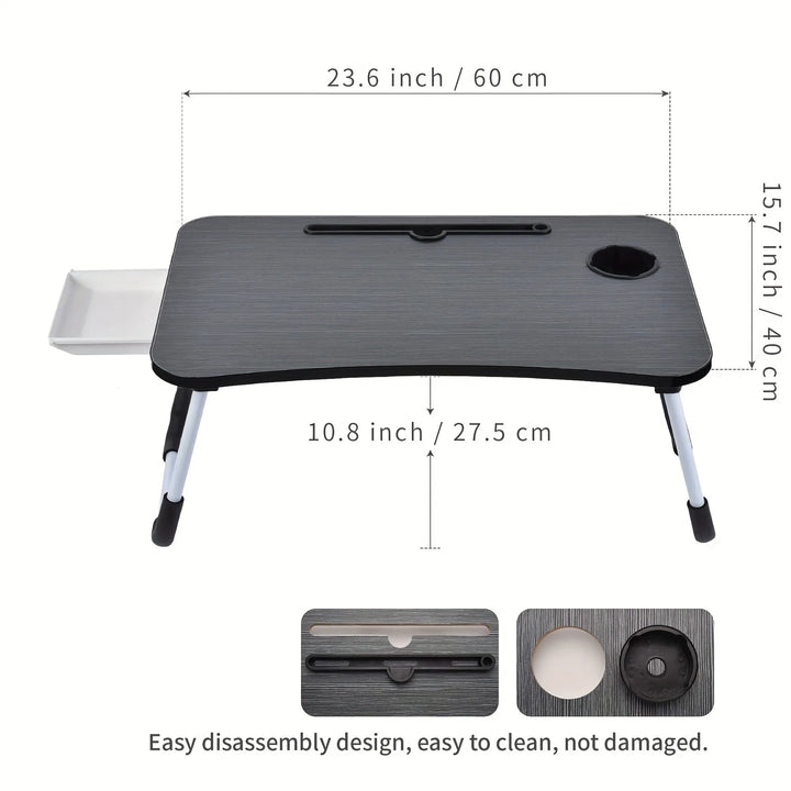 Foldable Laptop Bed Table with Storage