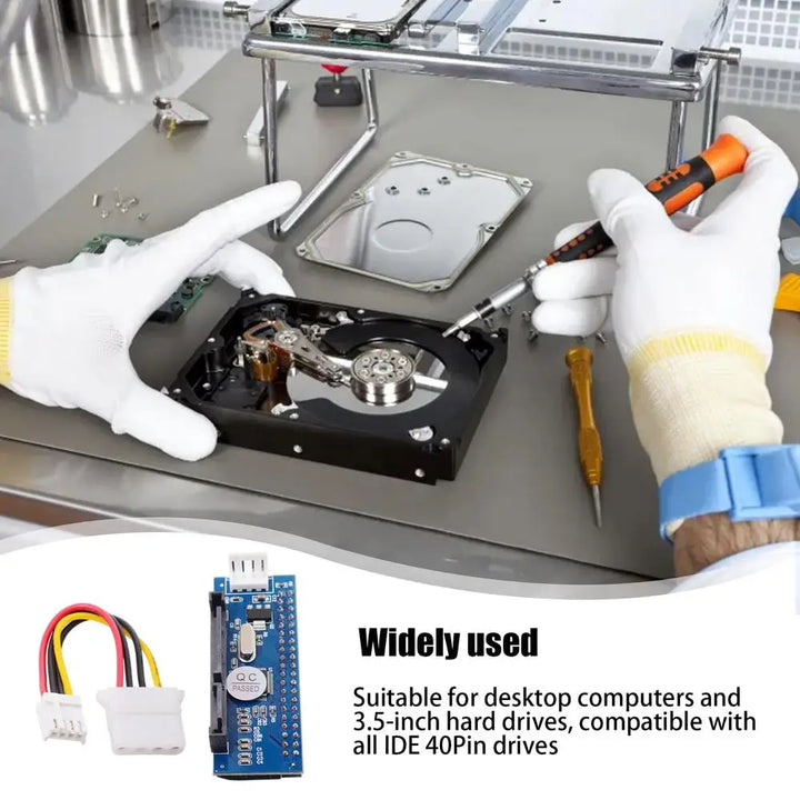 IDE to SATA Adapter HDD 3.5 IDE to SATA Hard Disk Converter PATA IDE 39/40Pin to SATA 22Pin Hard Drive Connector with Data Cable
