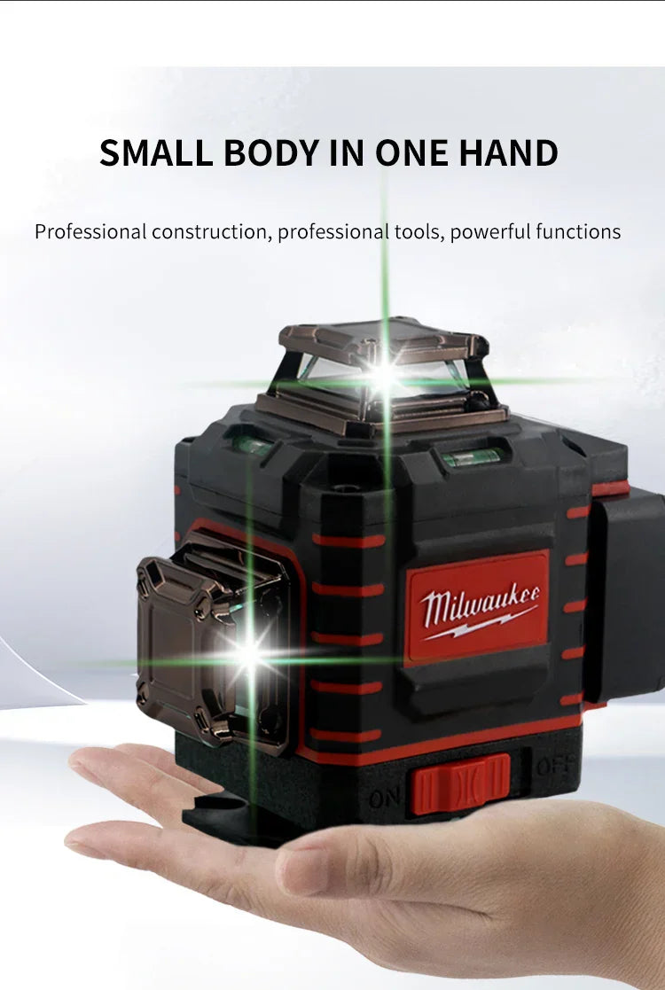 Milwaukee 4D 16 Lines Green Beam 360° Self-leveling Laser Levels Horizontal And Vertical Professional Laser Level Tool