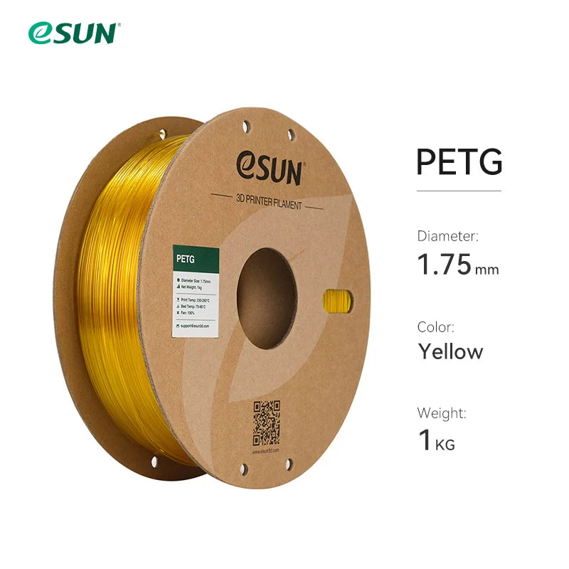 eSUN PETG Filament 1.75mm,3D Printer Filament PETG Accuracy +/- 0.05mm,1KG 2.2LBS Spool 3D Printing Materials for 3D Printers