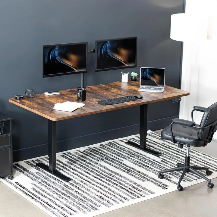 Electric 71"x36" Rustic Sit-Stand Desk