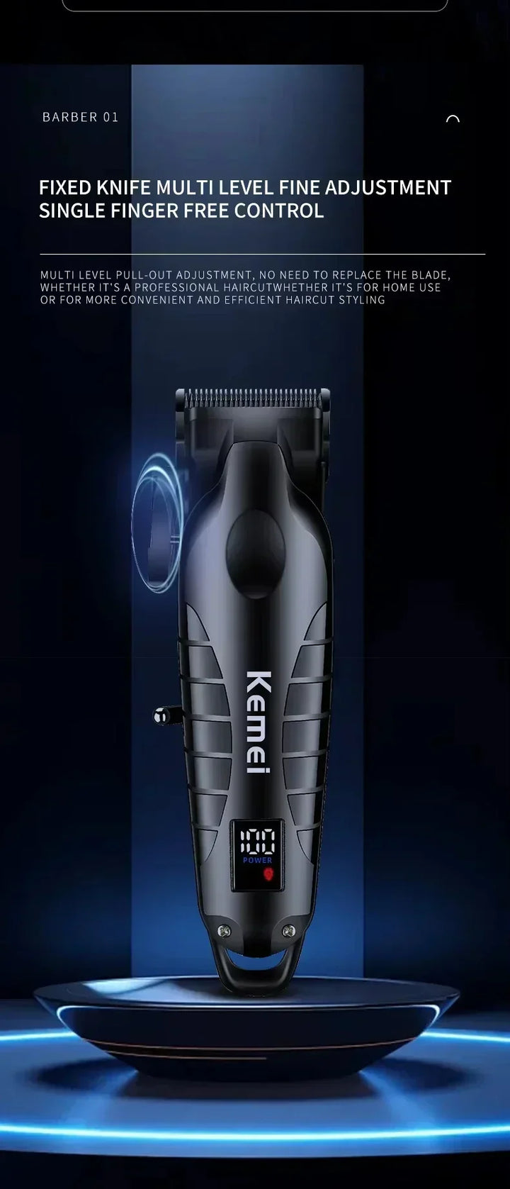 Kemei KM-2290 KM-2293 KM-T95 New Professional Cutting Machine Electric Shaver Hair Trimmers With LCD Display Men's Hair Clipper
