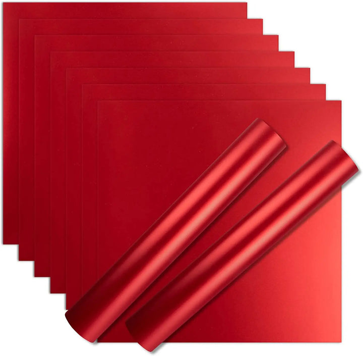 9pcs HTVRONT 30X30cm Matte Metallic Permanent Adhesive Vinyl Bundle Sheets Sticky Craft Sticker Film for Cricut DIY Decor