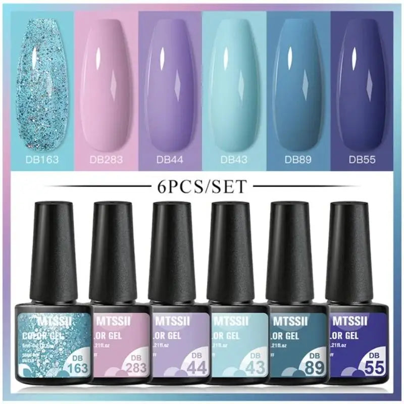 Sparkling Blue Gel Polish Set