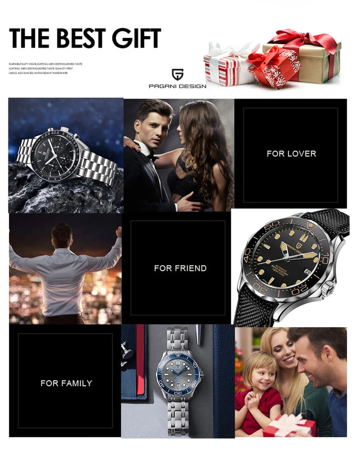 PAGANI DESIGN Moon Mens Watches 2023 Top Brand Luxury Quartz Watch For Men Chronograph Luminous Sapphire Mirror Waterproof Clock