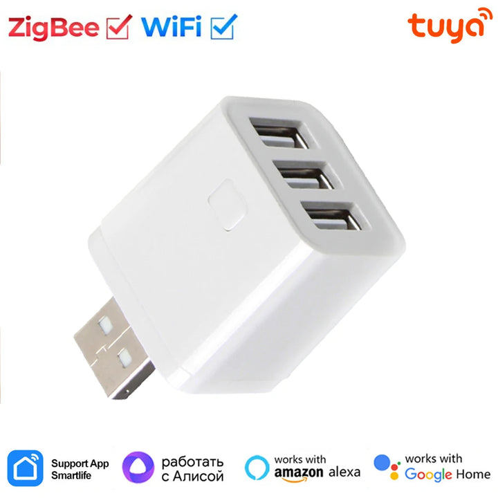Tuya Smart for Zigbee WiFi Mini 1 2 3 USB Adaptor Switch 5V Micro USB Power Adaptor Smart Life Control Via Alexa Google Home