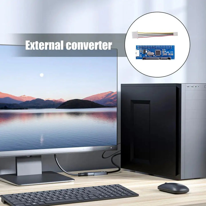 IDE to SATA Adapter HDD 3.5 IDE to SATA Hard Disk Converter PATA IDE 39/40Pin to SATA 22Pin Hard Drive Connector with Data Cable
