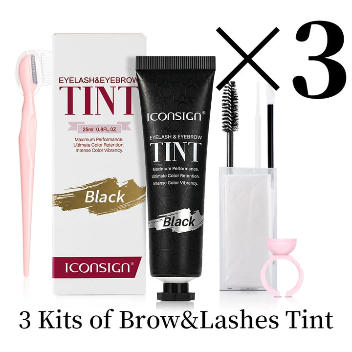 ICONSIGN Lashes Eyebrow Tint Kit Professional Fast Perming Dye Brow Mascara Tattoo Cream Waterproof Long Lasting 60 to 90 Days