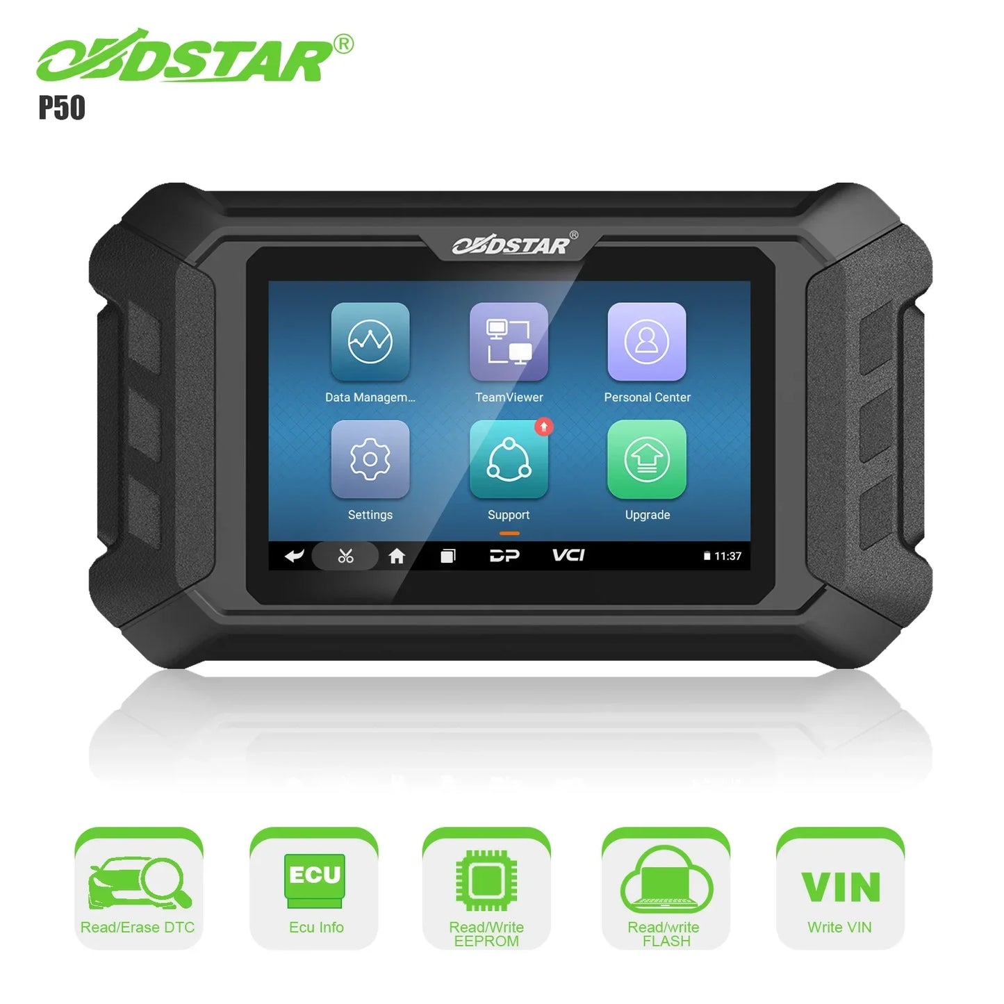 OBDSTAR P50 Airbag Reset Tool Covers 81 Brands Over 11200+ ECU Part No. by OBD/ BENCH Update Battery Reset