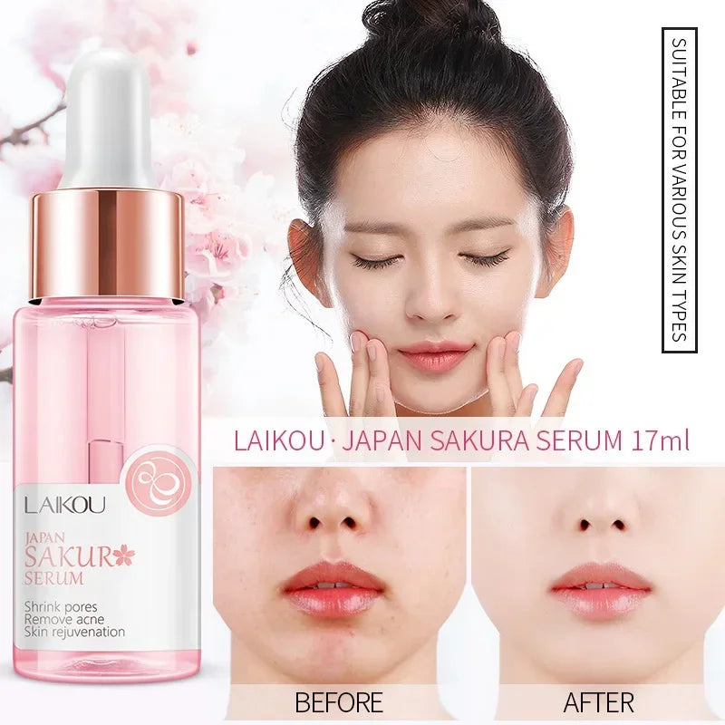 Japan Sakura Wrinkle Remover Face Serum Cream Anti-Aging Fade Fine Lines Lift Firming Vitamin C Whitening Rejuvenation Skin Care