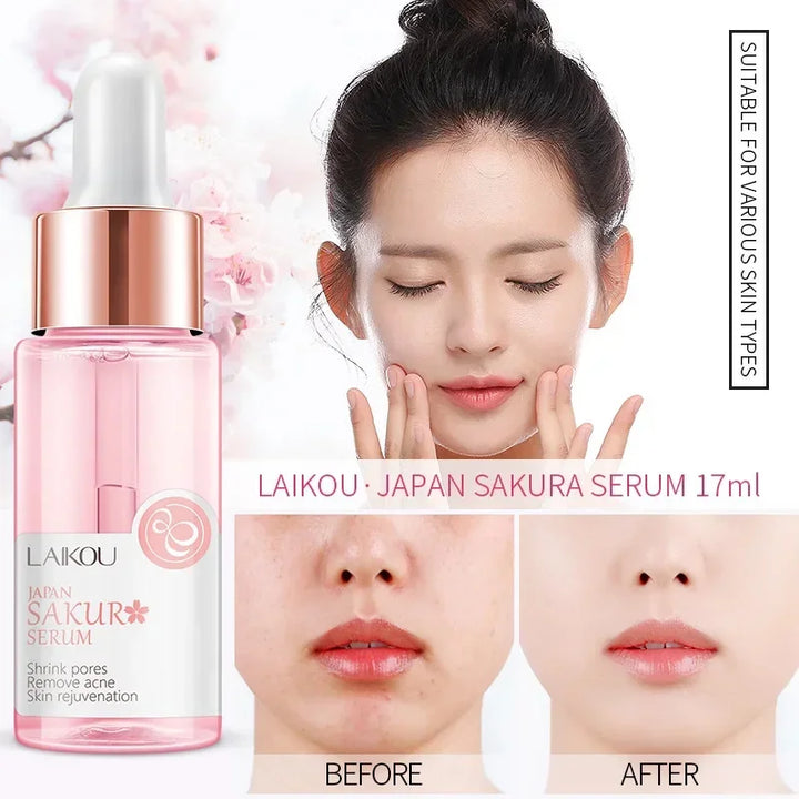 Japan Sakura Wrinkle Remover Face Serum Cream Anti-Aging Fade Fine Lines Lift Firming Vitamin C Whitening Rejuvenation Skin Care