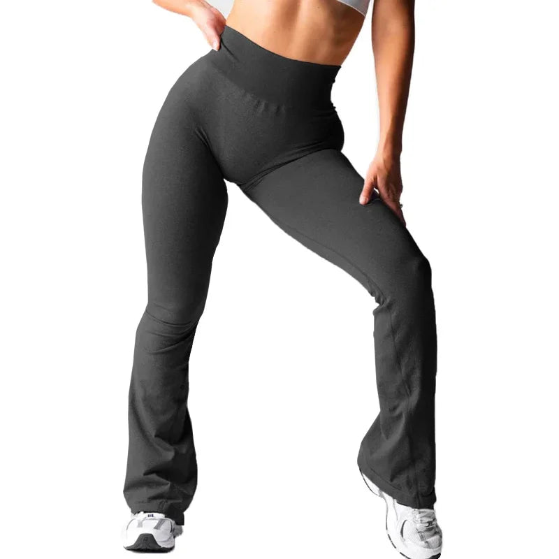 New Black Effortless Flare Leggings Women Soft Workout Tights Fitness Outfits Yoga Pants Gym Wear Spandex Leggings