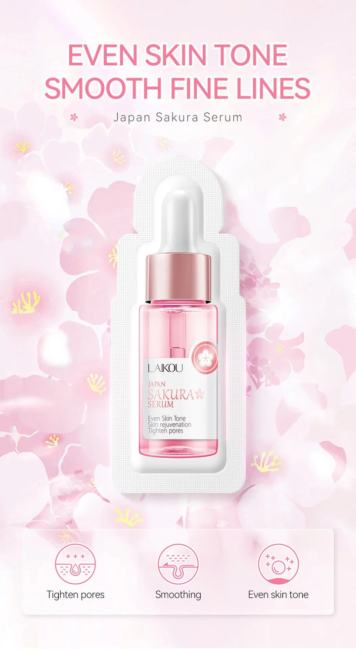 Sakura Whitening Face Serum Fade Fine Lines Anti Aging Tighten Pores Improve Melanin Pigment Dull Moisturizer Brighten Skin Care