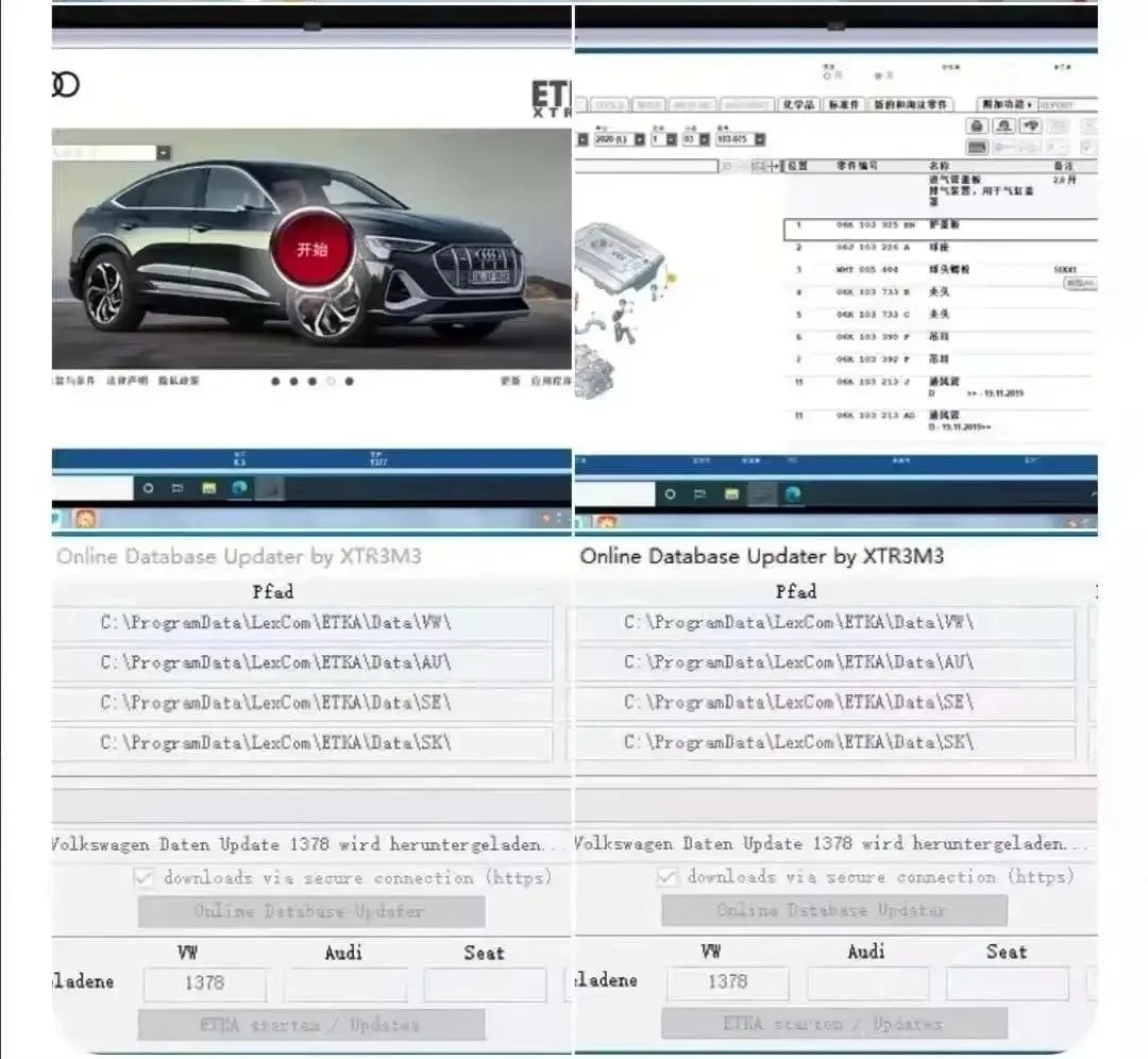 Newest  Etka 8.3& ELSAWIN 6.0 for A-udi for V-W Auto Repair Software Group Vehicles Electronic Parts Catalog free help install
