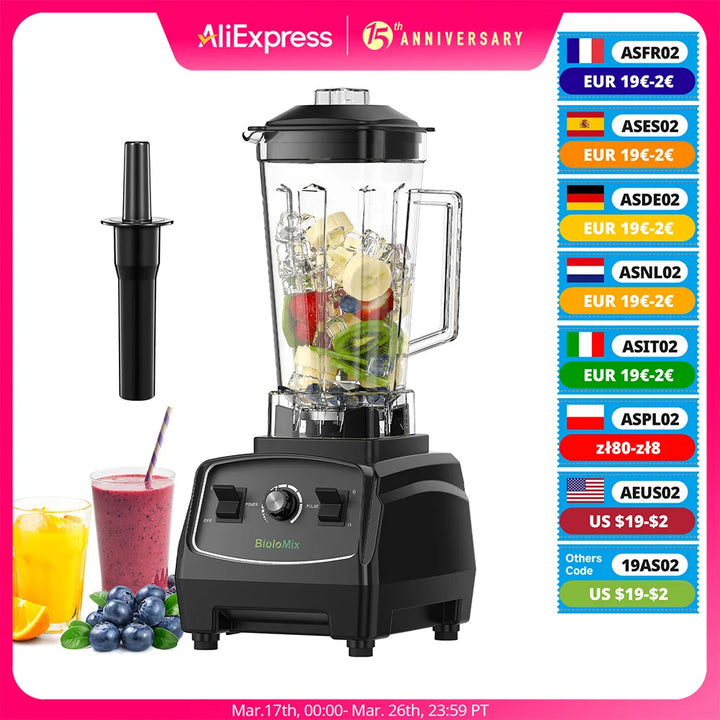 BPA Free 3HP 2200W Heavy Duty Commercial Grade Blender Mixer Juicer High Power Food Processor Ice Smoothie Bar Fruit Blender