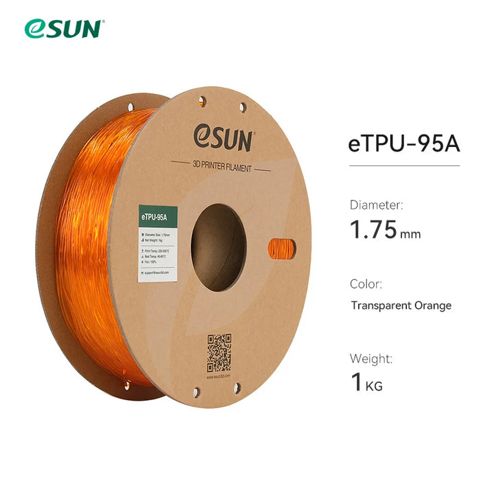 eSUN Flexible TPU Filament 1.75mm,TPU 95A 3D Printer Filament 1KG 2.2 LBS Spool 3D Printing Material TPU 95A  For 3D Printers