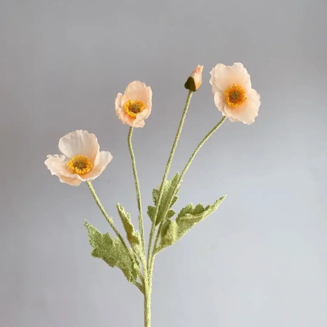Artificial Silk Poppy Flowers Bouquet