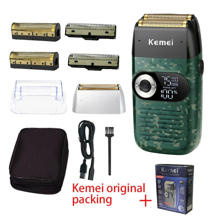 Kemei Electric Shaver Men Rechargeable Beard Shaver Electric Razor Floating Barber Hair Trimmer Face Care Shaving Machine