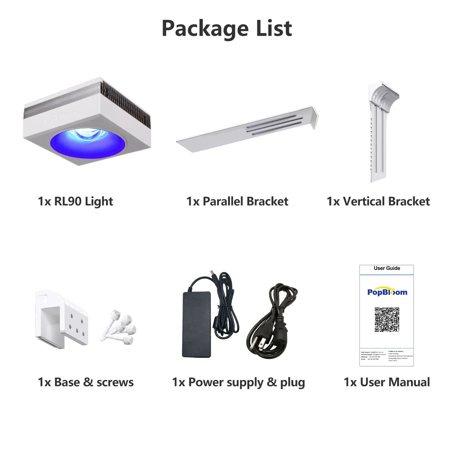 PopBloom WiFi Aquarium LED Light, Marine Aquarium Light,Full Spectrum for Saltwater Reef Coral SPS/LPS Fish Aquarium Tank
