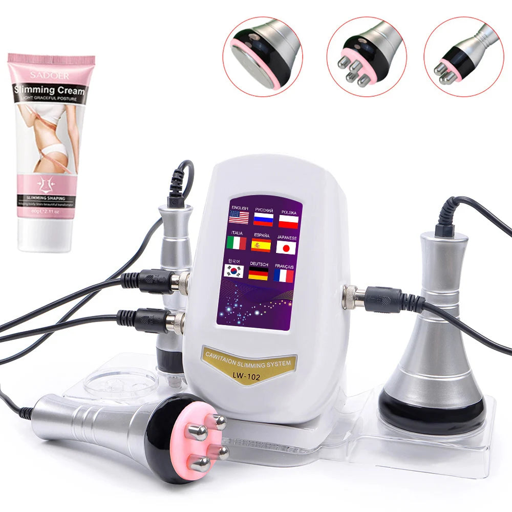 3 In 1 40K  Cavitation  Machine Body Facial Radiofrequency Massage Weight Loss Machine Body Shaping Slimming Fat Burn