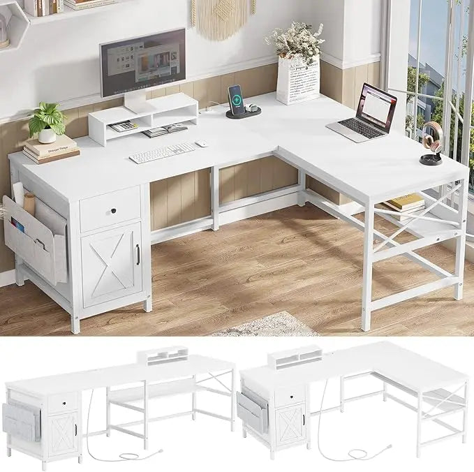 SEDETA 63" L-Shaped Home Office Desk