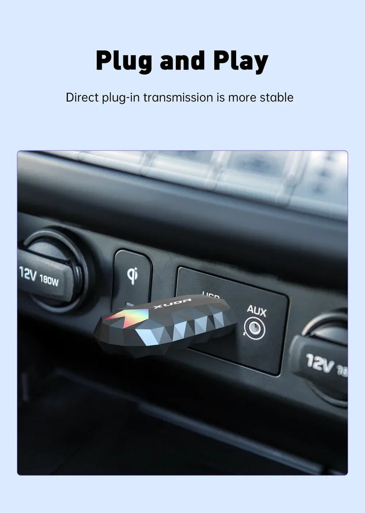 XUDA 2in1 Wireless CarPlay AI Mini Box Android Auto Box Plug&Play Automatic Connection Compatible with 99% of Cars For Car Radio