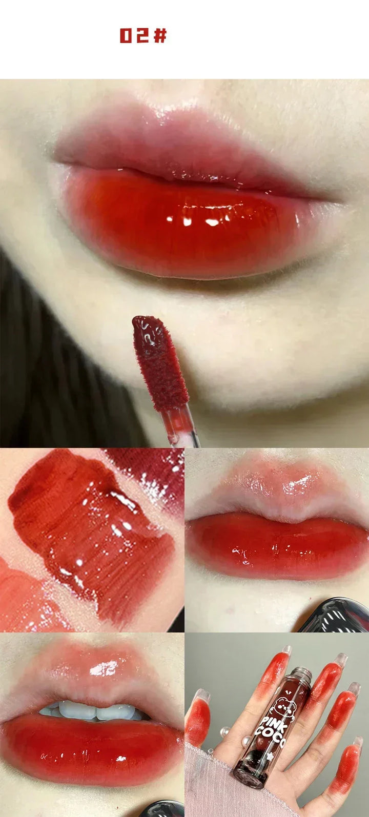 Dark Red Brown Mirror Lip Glaze