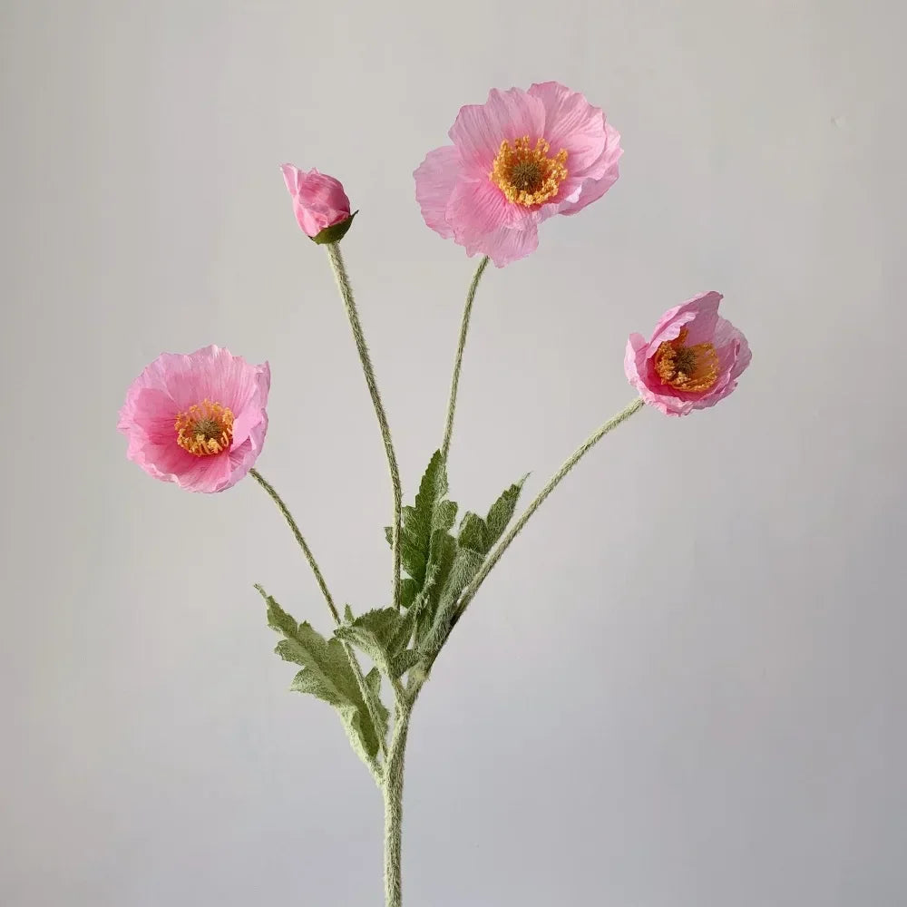 Artificial Silk Poppy Flowers Bouquet