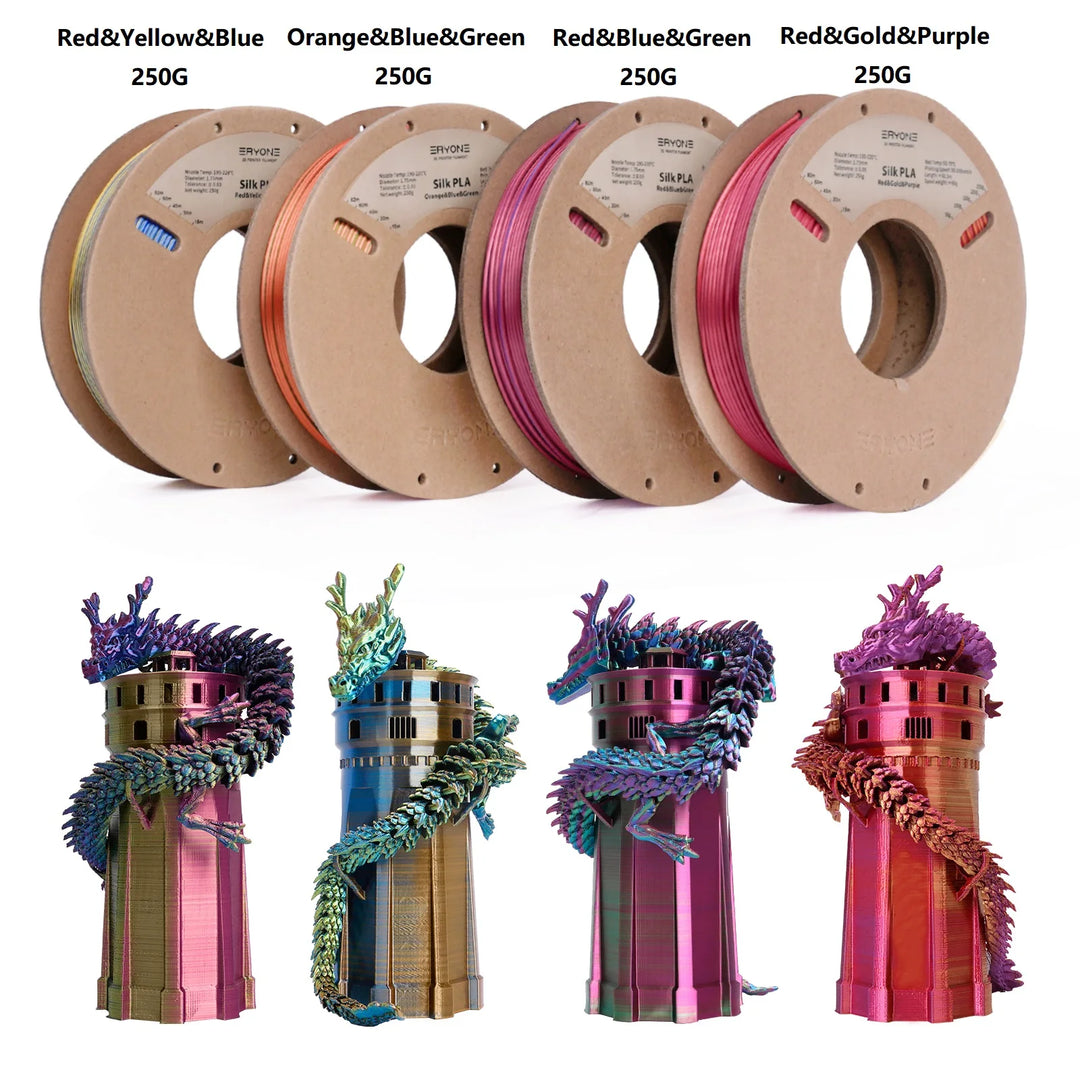 ERYONE Promotion Tri- Color Co-extrusion Silk  PLA Series 1.75mm 1KG For 3D Printing FDM Printer Fast delivery New Arrival
