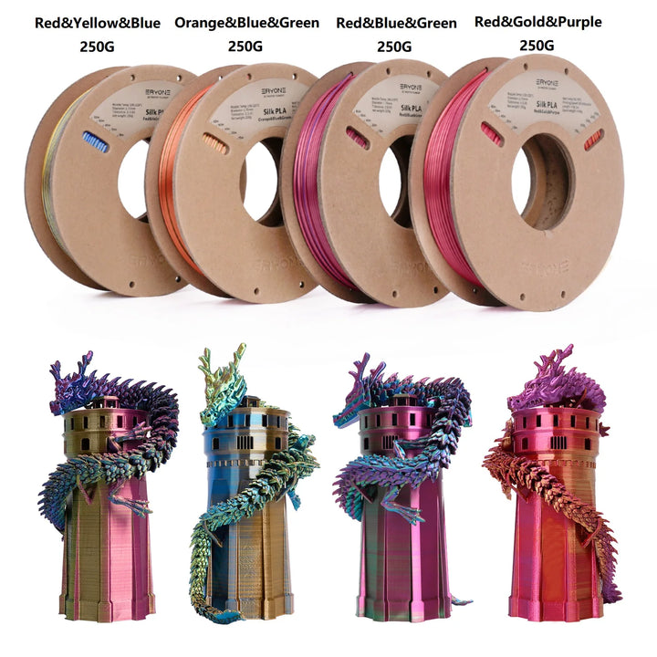 ERYONE Promotion Tri- Color Co-extrusion Silk  PLA Series 1.75mm 1KG For 3D Printing FDM Printer Fast delivery New Arrival