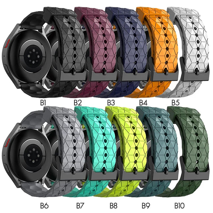 Silicone 22mm strap For Huawei GT 2 3 4 46mm WristStrap For Huawei Watch3 GT4 GT2 Pro GT2e Magic2 Bracelet Football Pattern Band