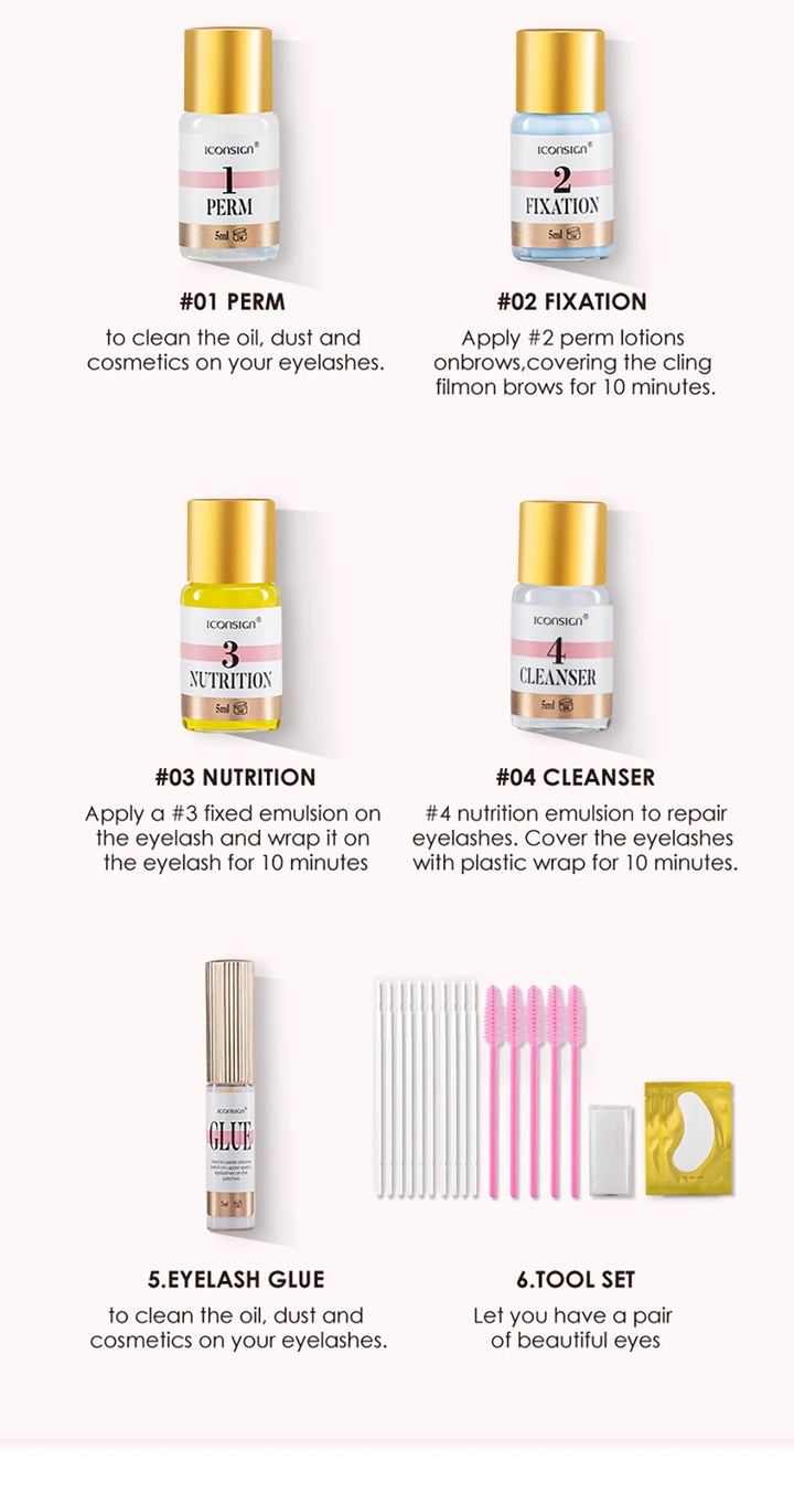 Dropshipping ICONSIGN Lash Lift Kit And Brow Dye Tint Kit Lifting Eyelashes Brow Lift Brow Dye Tint Lash Lifting Kit Eye Makeup