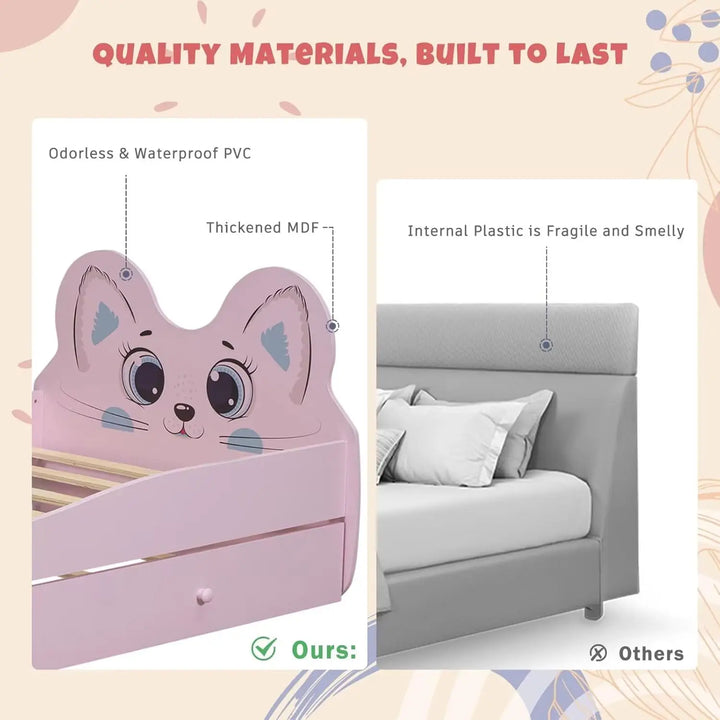 Twin Cat-Shaped Bed with Trundle