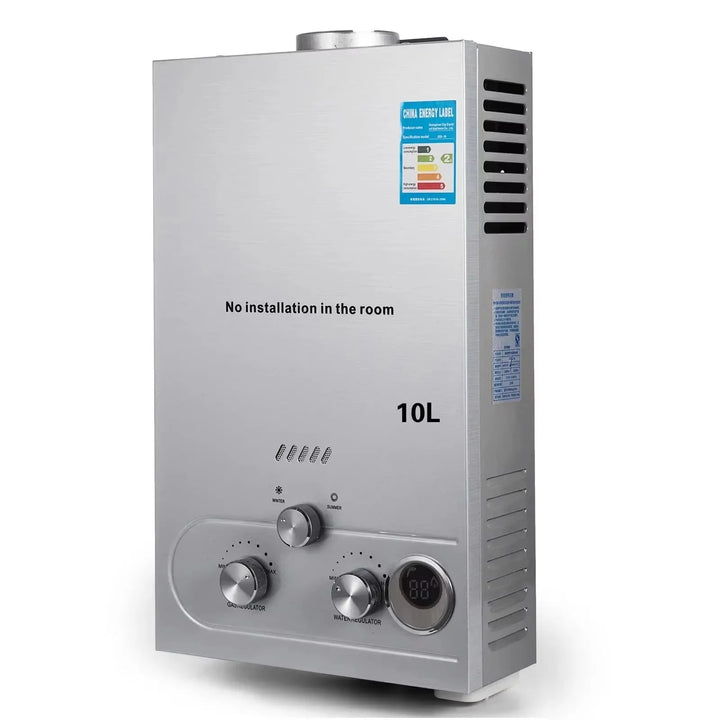 VEVOR Gas Water Heater LPG Hot Water Heater Stainless Steel Tankless  Propane Gas LPG Boiler Home Appliance 6L-18L