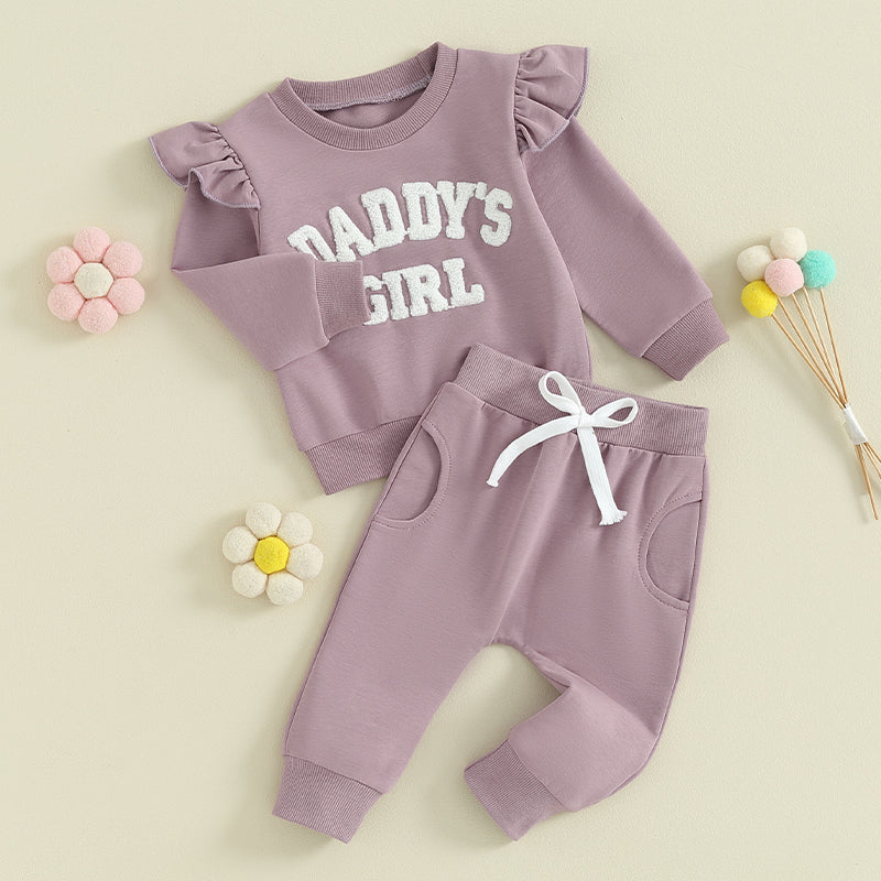 2023-09-27 Lioraitiin 0-3Y Baby Girl Clothes Daddys Girl Long Sleeve Crewneck Sweatshirt Top Casual Pants Fall Winter Outfits