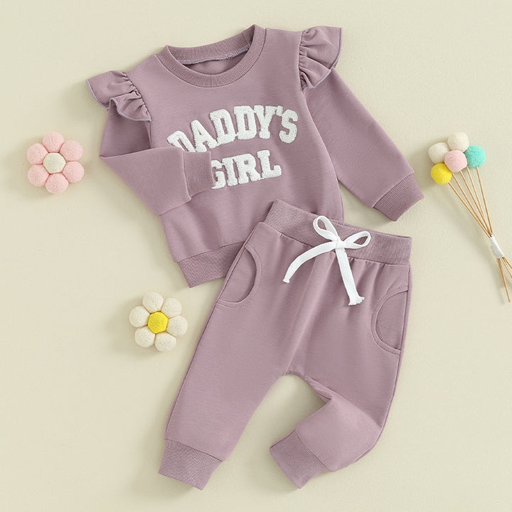 2023-09-27 Lioraitiin 0-3Y Baby Girl Clothes Daddys Girl Long Sleeve Crewneck Sweatshirt Top Casual Pants Fall Winter Outfits