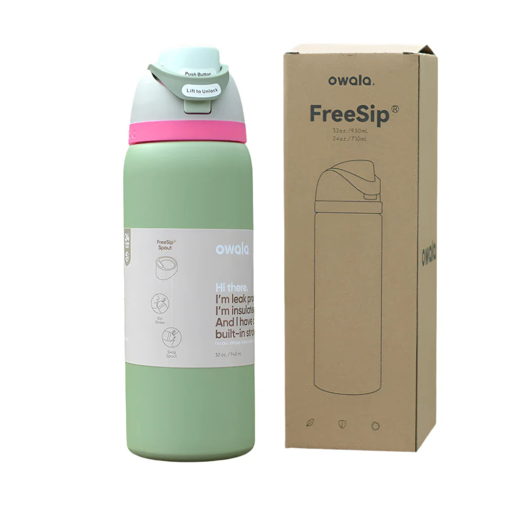 Owala FreeSip Blue Bow Tie Water Bottle