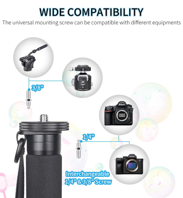 RM285C/RM325C Professional Carbon Fiber Monopod for Canon Nikon Sony DSLR Camera Video Camcorder 5-Section Photography Bracket