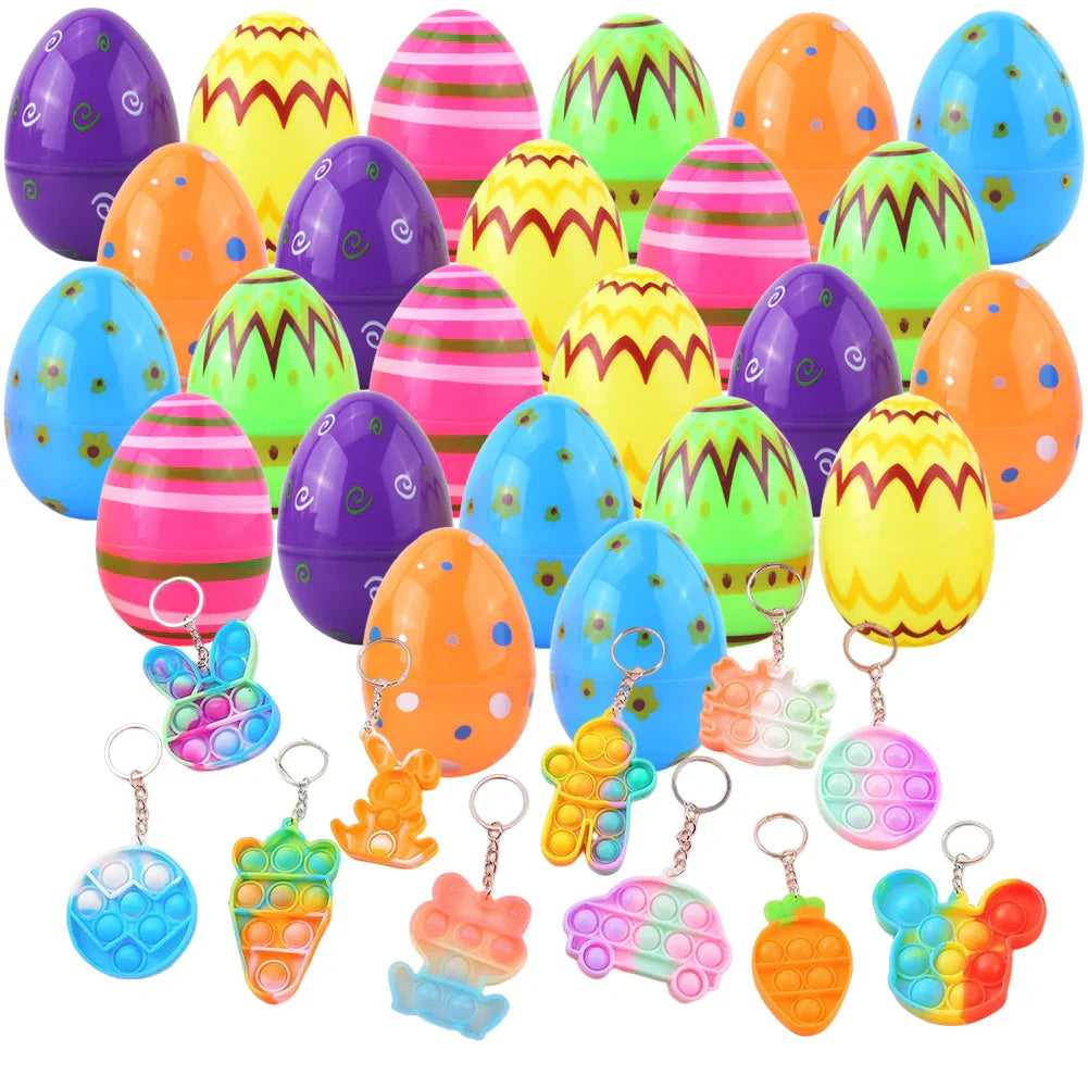 Prefilled Easter Eggs with Stress Relief Toys Easter Basket Stuffers Surprise Easter Eggs for Kids Easter Egg Hunt Game and Part