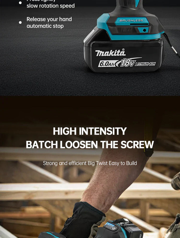 Makita Brushless Impact Driver DTD173 18V Lithium Cordless Electric Drill Power Tool Multifunction Household Tool（No Battery）