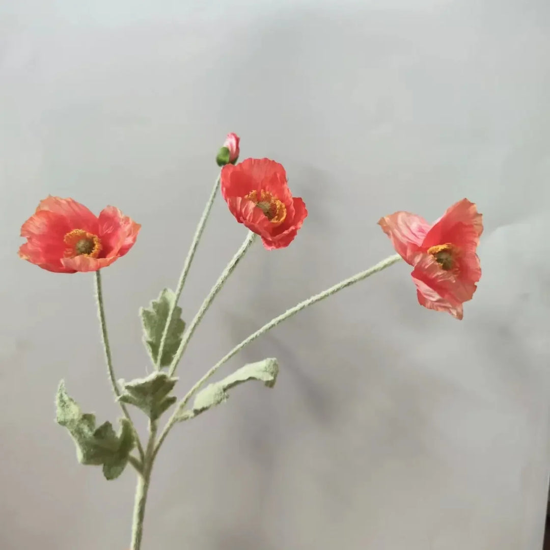 Artificial Silk Poppy Flowers Bouquet