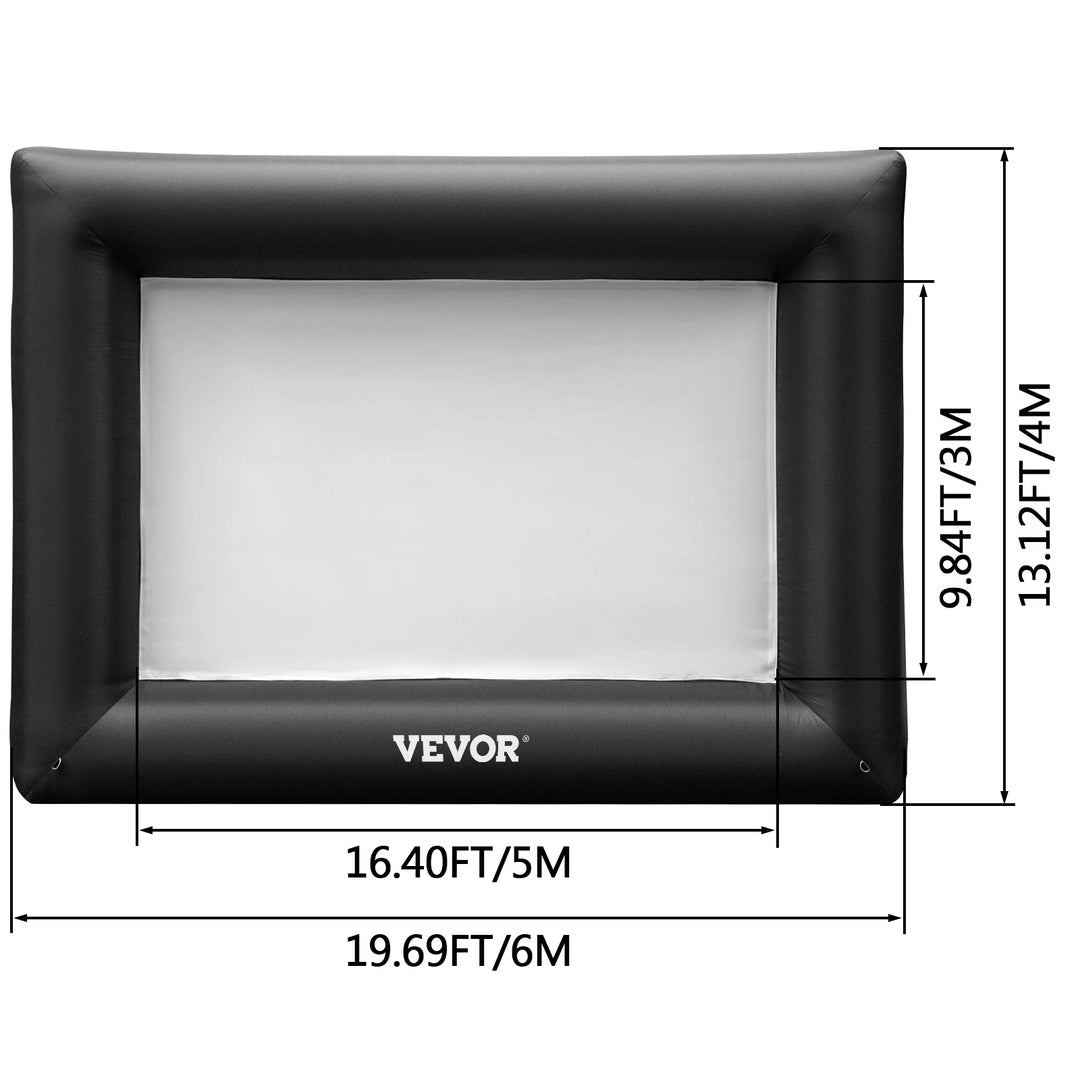 VEVOR Inflatable Movie Screen 24FT Inflatable Projector Screen w/ 360W Air Blower Blow Up Screen Supports Front/Rear Projection