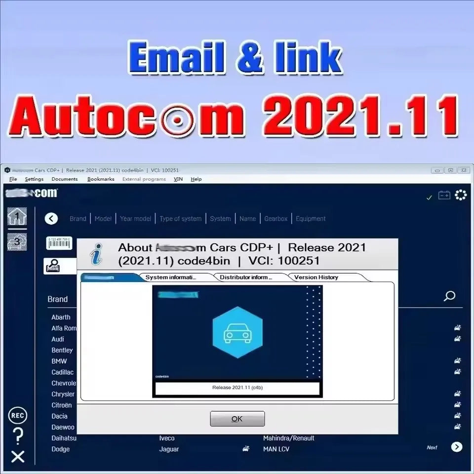 2021.11 Auto + Com Diagnostic Software Package - Delphi 2021.10b + DS150E + Free Keygen
