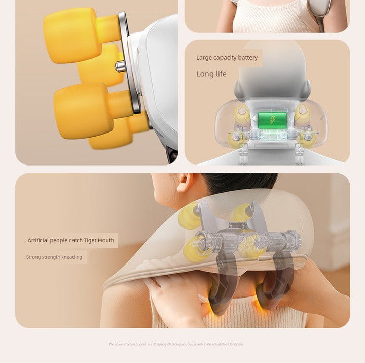 Ox Neck Massager Genuine Goods Back Waist Shoulder Spine Neck Kneading Handy Gadget Trapezius Massage Instrument