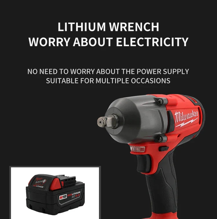 Milwaukee Mid-Torque Impact Professional Wrench 18V Lithium Battery Electric Cordless High Speed Car Truck Repair Power Tools