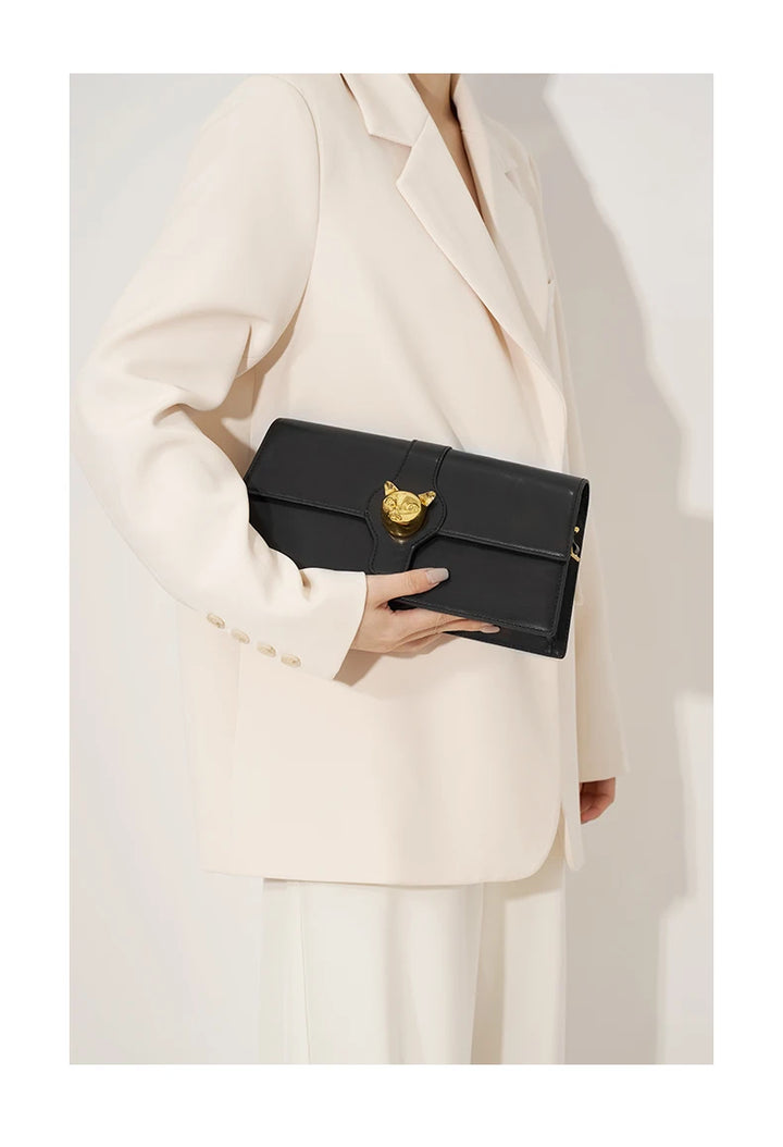 BAFELLI CAT 2025 NEW WOMEN'S BAG LUXURY BRAND FASHION RETRO STYLE DENIM TRENDING SHOULDER CLUTCH FEMALE LEATHER FLAP PURSE
